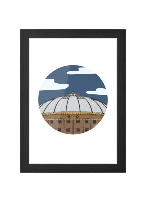 koepelgevangenis icoon print poster ingelijst in zwarte lijst