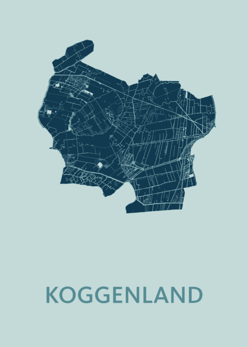 Koggenland Stadskaart poster Mint
