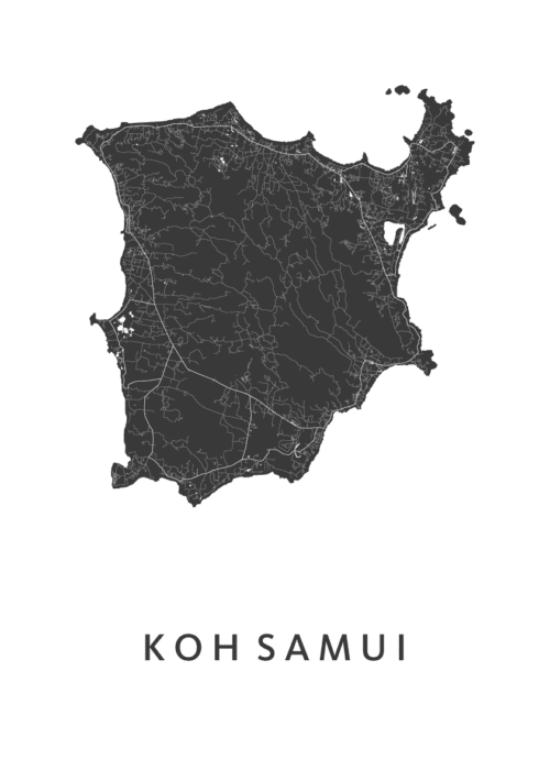Koh Samui Eilandkaart Poster