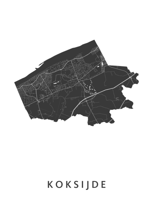Koksijde Stadskaart Poster Kopen