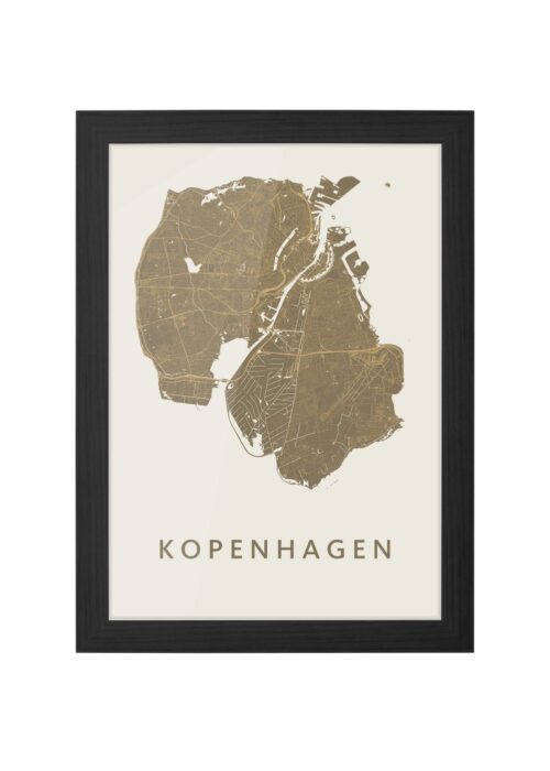 Kopenhagen Gold Ingelijst in Zwart lijst Kopen | Kunst in Kaart