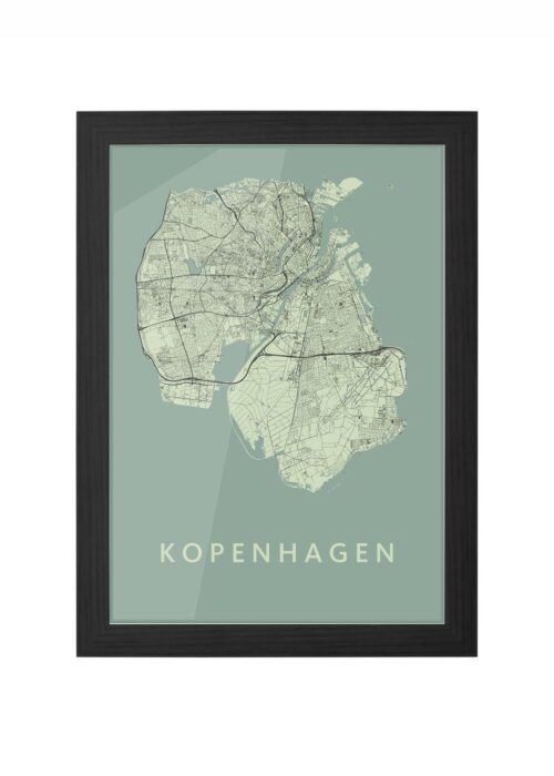 Kopenhagen Olive Ingelijst in Zwart lijst Kopen | Kunst in Kaart