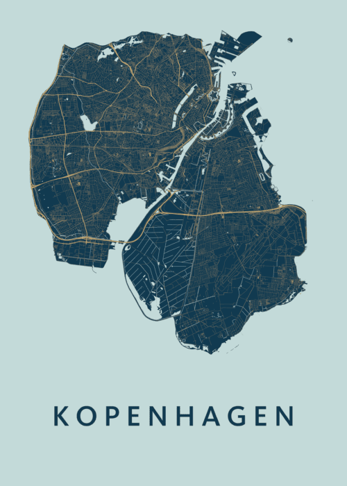 Kopenhagen Prussian Stadskaart Poster Kopen