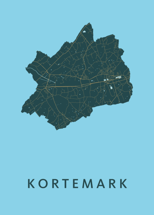 Kortemark Azure Stadskaart Poster Kopen