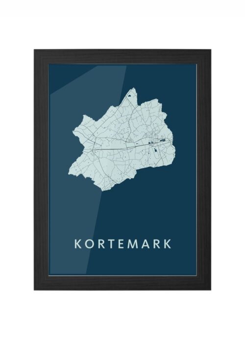 Kortemark Navy Ingelijst in Zwart lijst Kopen | Kunst in Kaart