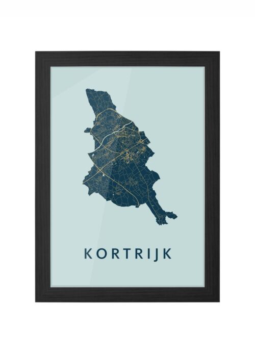 Kortrijk Prussian Ingelijst in Zwart lijst Kopen | Kunst in Kaart