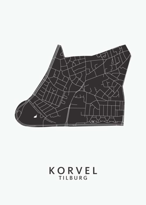 Korvel Wijkkaart Tilburg Poster