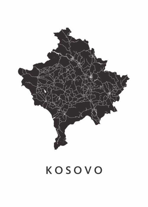 Kosovo landkaart poster