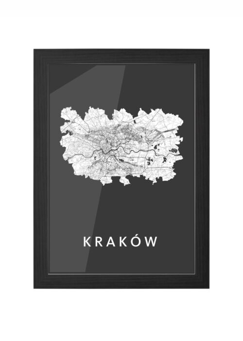 Kraków Black Ingelijst in Zwart lijst Kopen | Kunst in Kaart