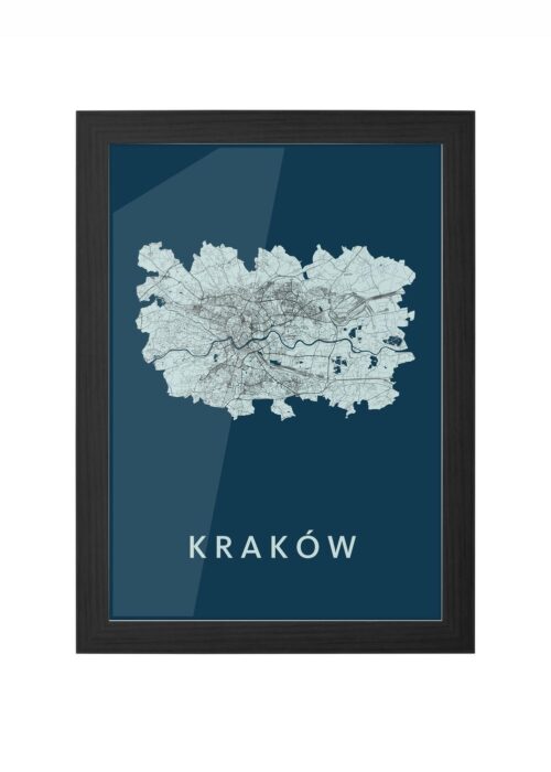 Kraków Navy Ingelijst in Zwart lijst Kopen | Kunst in Kaart