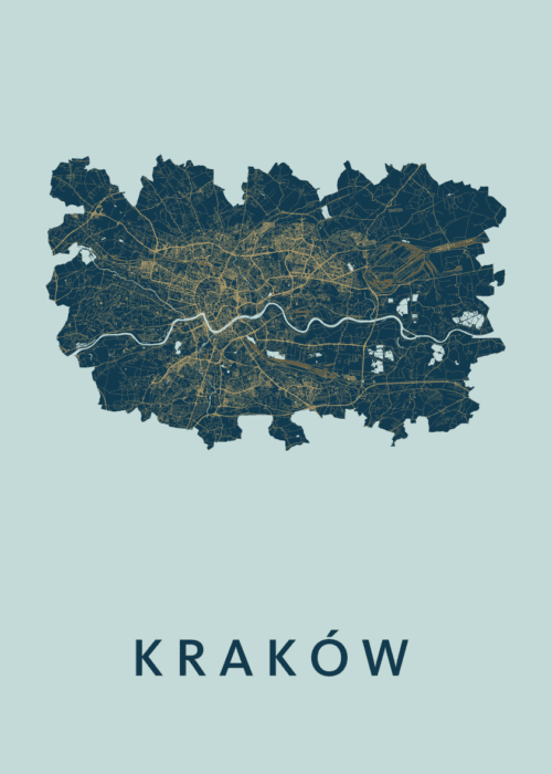 Kraków Prussian Stadskaart Poster Kopen