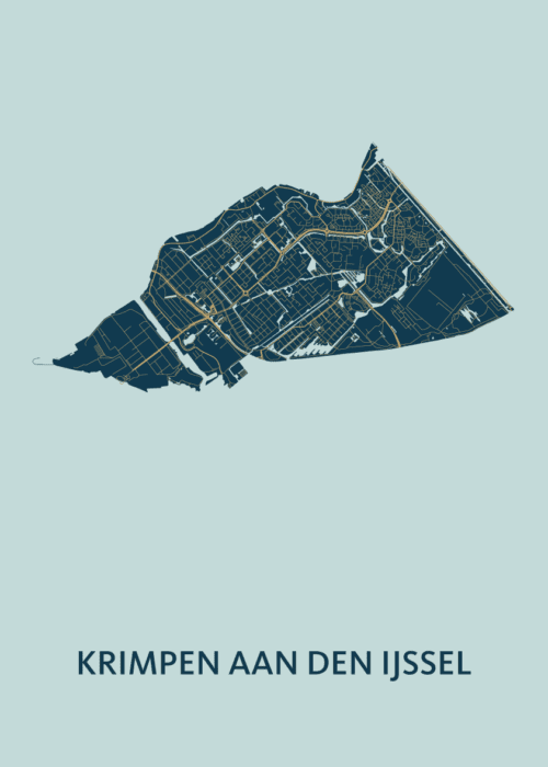 Krimpen aan den IJssel Prussian Stadskaart Poster Kopen