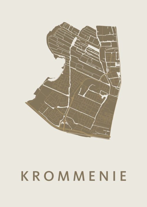 Krommenie Gold Stadskaart Poster Kopen