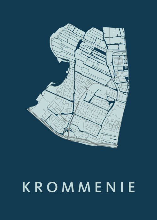 Krommenie Navy Stadskaart Poster Kopen