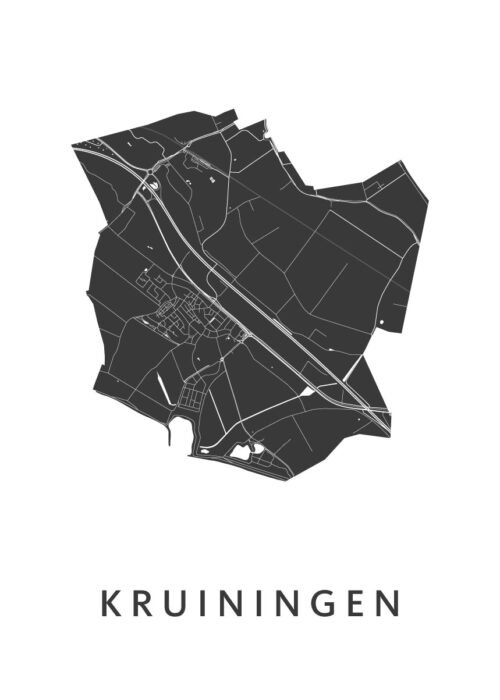 Kruiningen Kaart Poster