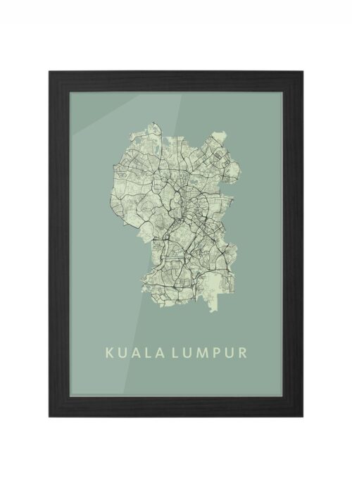 Kuala Lumpur Olive Ingelijst in Zwart lijst Kopen | Kunst in Kaart