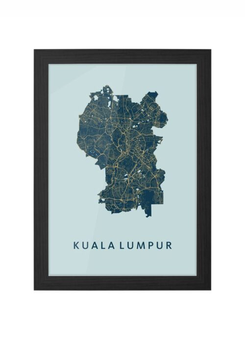 Kuala Lumpur Prussian Ingelijst in Zwart lijst Kopen | Kunst in Kaart