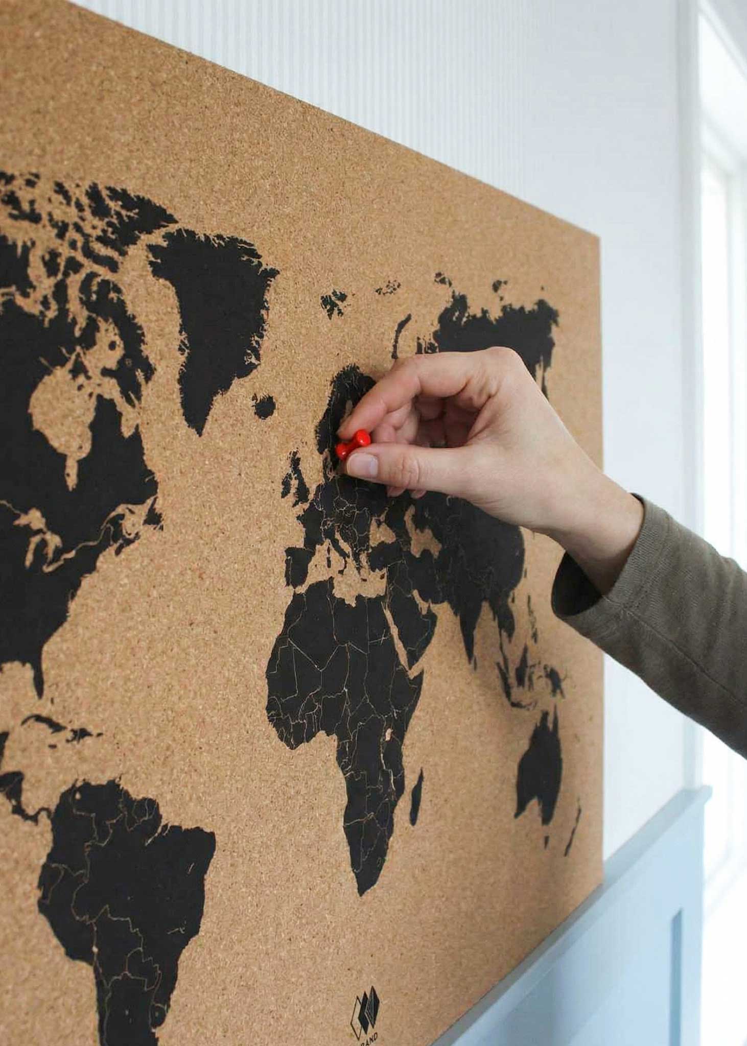 Kurk Wereldkaart Prikbord | Kunst in Kaart
