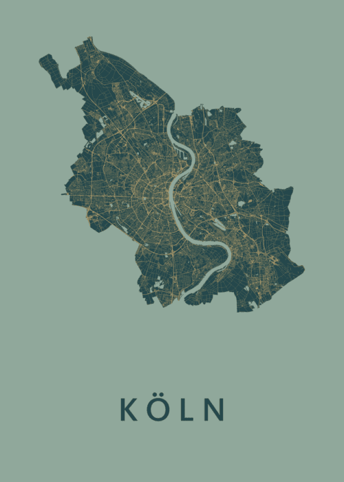 Köln Stadskaart poster Amazon
