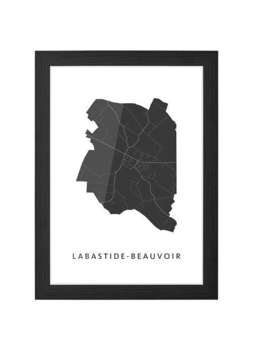 Labastide-Beauvoir Ingelijst in Zwart lijst Kopen | Kunst in Kaart