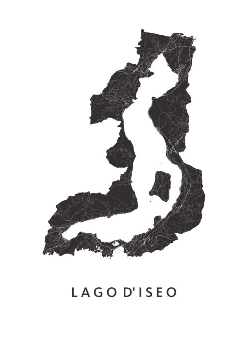 Lago d'Iseo Kaart Poster