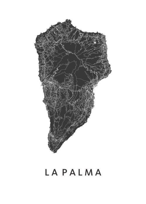 La Palma Eilandkaart Poster