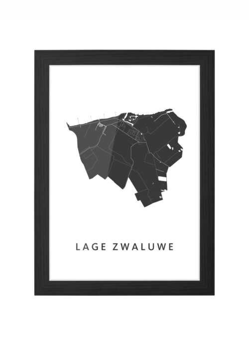 Lage Zwaluwe Ingelijst in Zwart lijst Kopen | Kunst in Kaart
