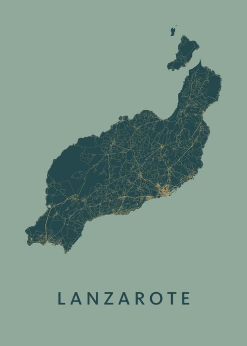 Lanzarote eilandkaart poster Amazon