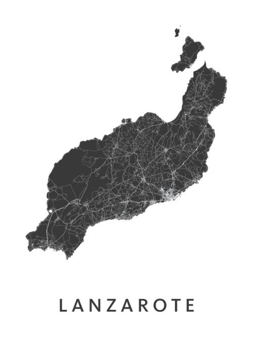 Lanzarote White Eiland Kaart