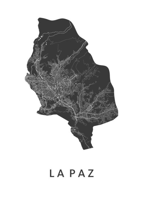 La Paz Kaart Poster