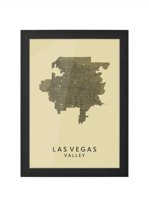 Las Vegas GoldenRod Ingelijst in Zwart lijst Kopen | Kunst in Kaart