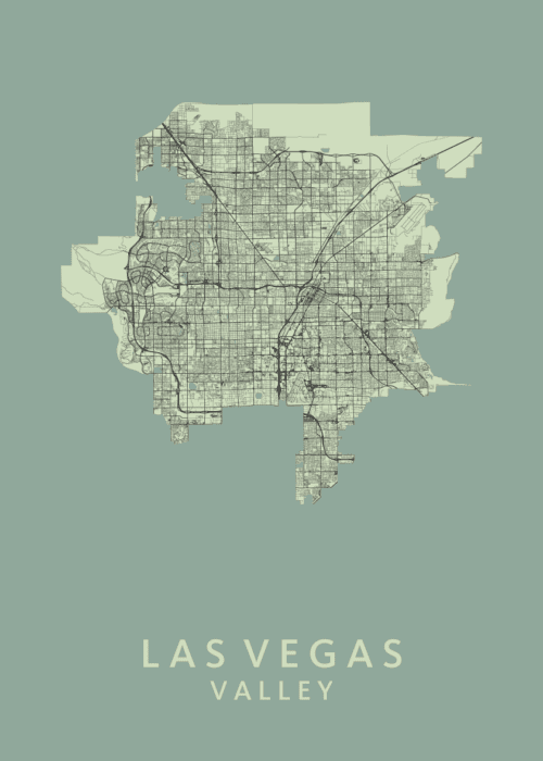 Las Vegas Olive Stadskaart Poster Kopen