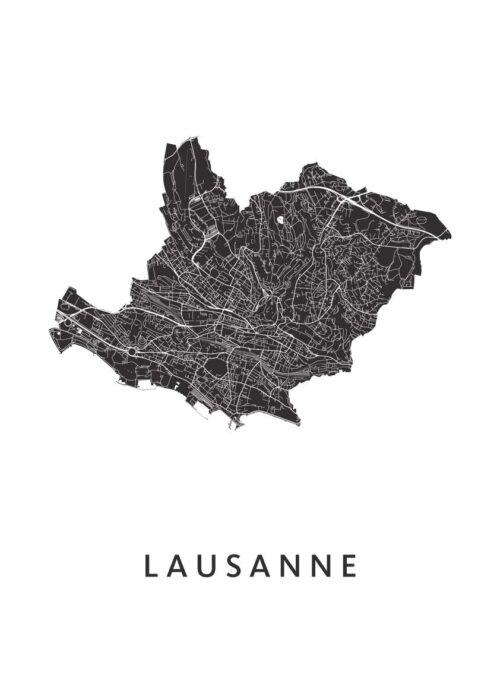 Lausanne Stadskaart Poster Kopen