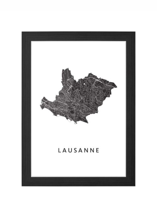 Lausanne Ingelijst in Zwart lijst Kopen | Kunst in Kaart