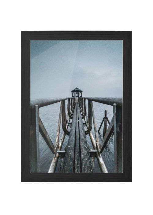 vuurtoren fotografie poster ingelijst in zwarte lijst
