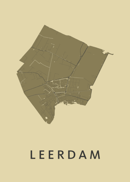 Leerdam GoldenRod Stadskaart Poster Kopen