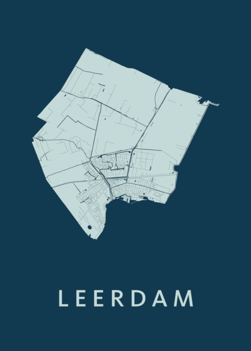Leerdam Navy Stadskaart Poster Kopen