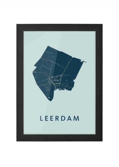 Leerdam Prussian Ingelijst in Zwart lijst Kopen | Kunst in Kaart