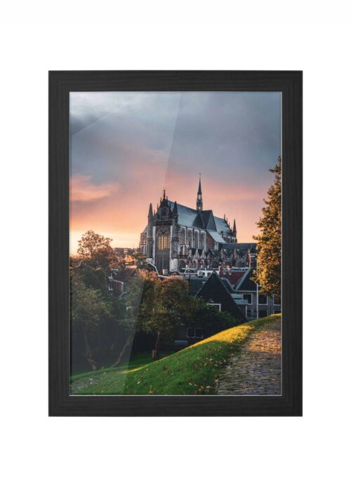 hooglandse kerk i fotografie poster ingelijst in zwarte lijst