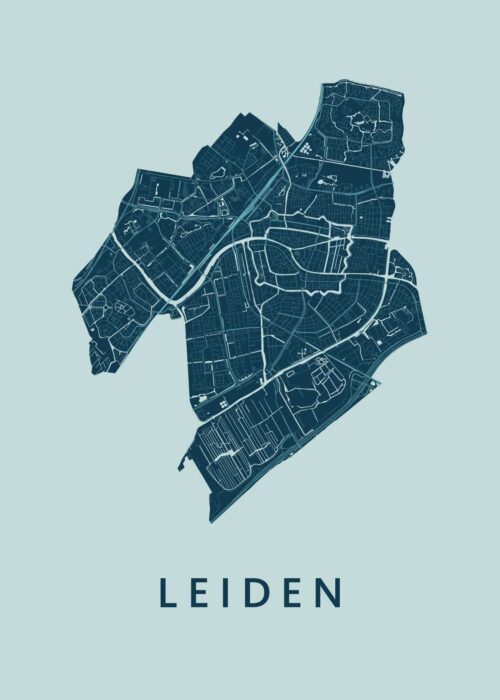 Leiden stadskaart poster Mint stadskaart poster