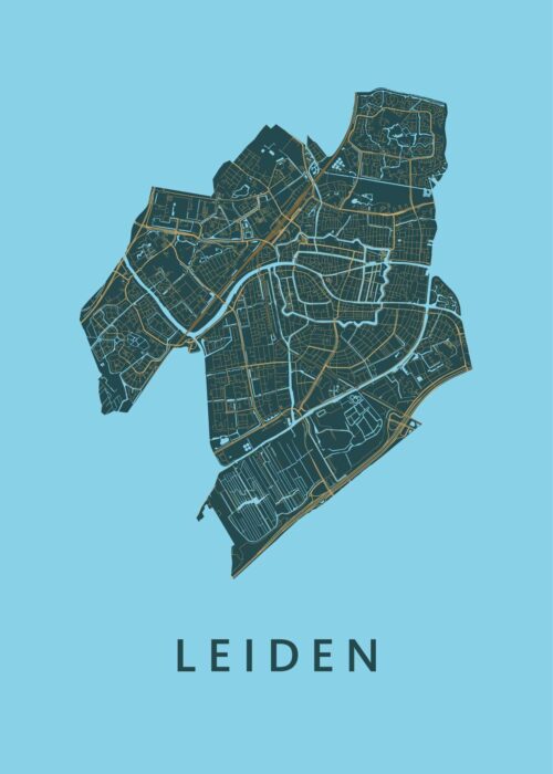 Leiden stadskaart poster stadskaart poster
