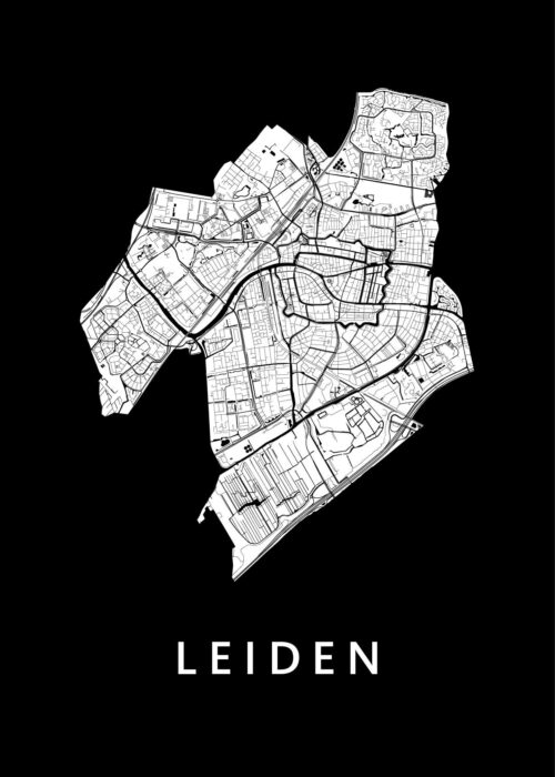 Leiden stadskaart poster stadskaart poster