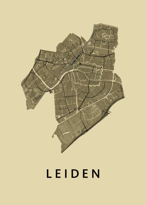 Leiden stadskaart poster GoldenRod stadskaart poster