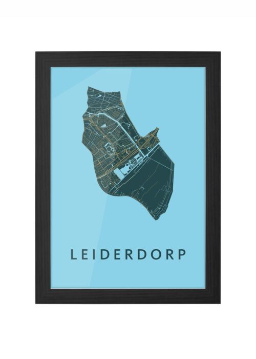 Leiderdorp Azure Ingelijst in Zwart lijst Kopen | Kunst in Kaart