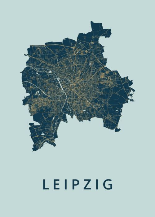 Leipzig Prussian Stadskaart Poster Kopen