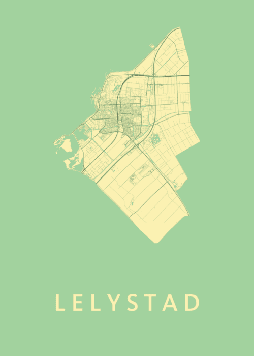 Lelystad Stadskaart poster Spring