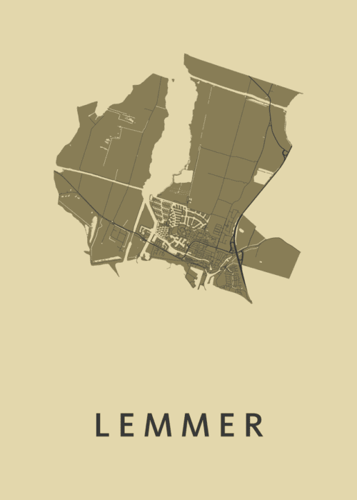 Lemmer GoldenRod Stadskaart Poster Kopen