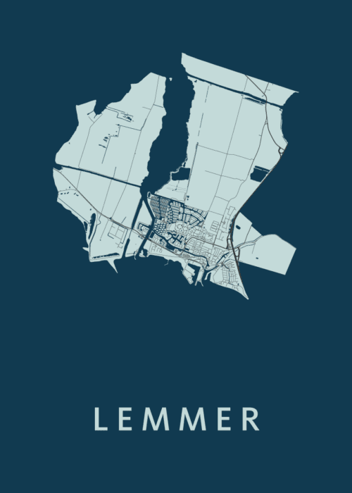 Lemmer Navy Stadskaart Poster Kopen