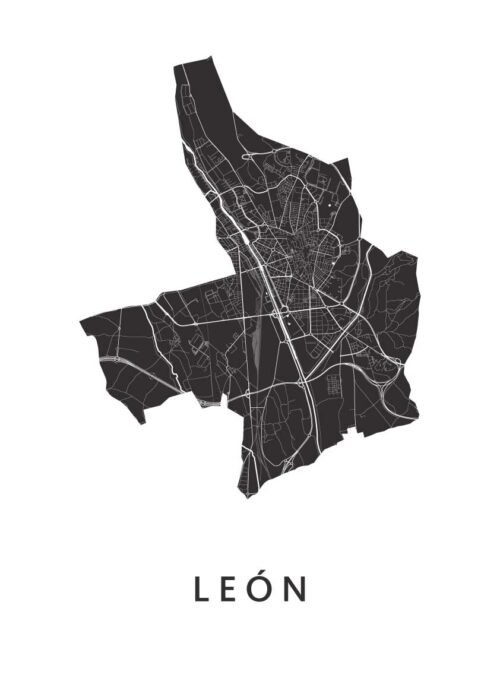 León (Spanje) Stadskaart Poster Kopen