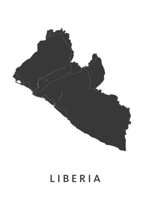 Liberia landkaart poster
